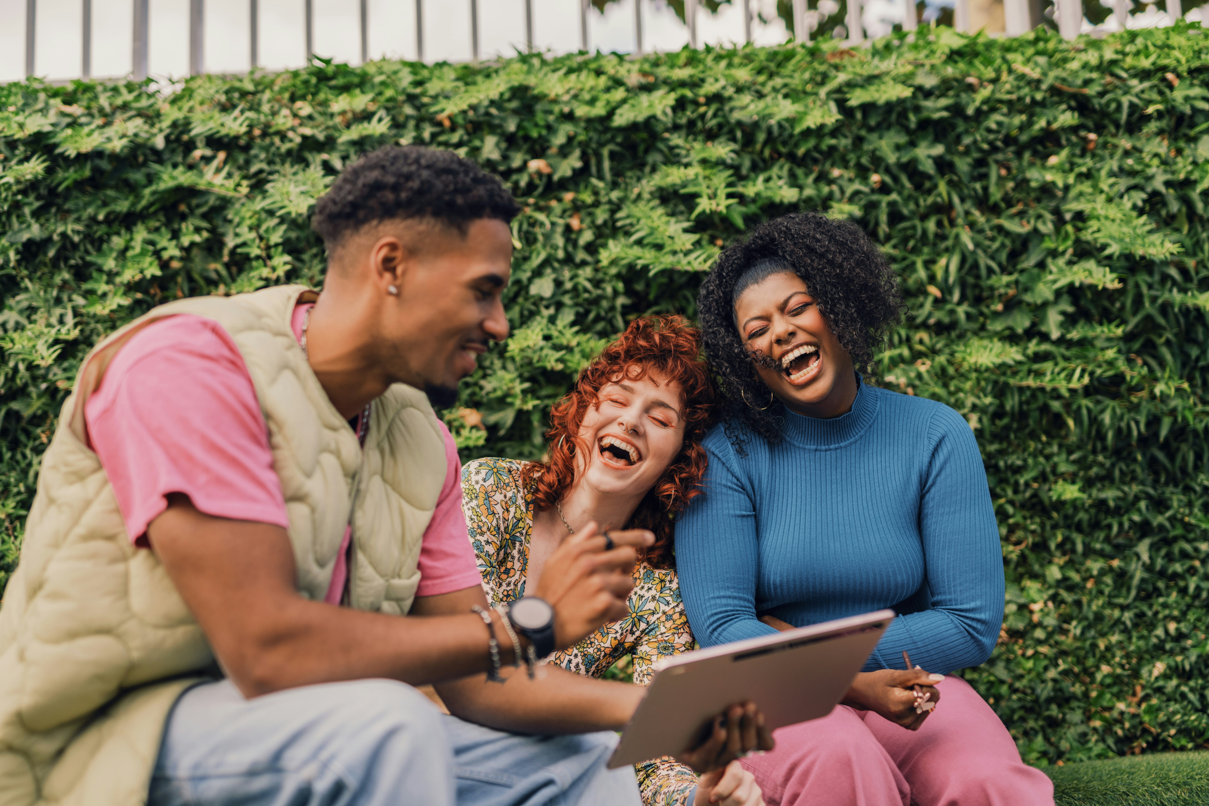 Small business owners reviewing their finances together